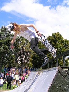 A skater at the Grey Lynn Festival